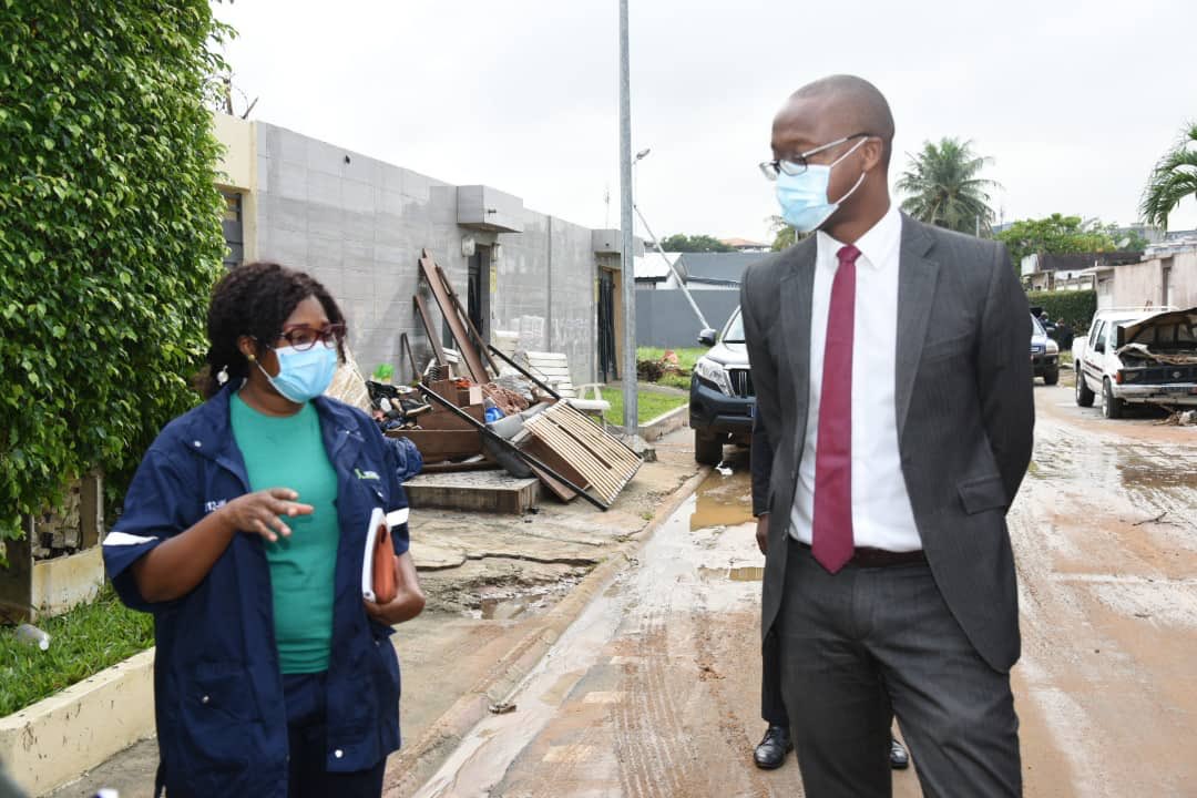 INONDATION : VISITE TERRAIN DU DIRECTEUR GÉNÉRAL SODECI AUX EQUIPES